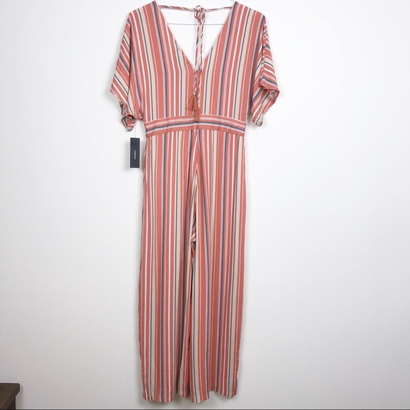 Lulus Stripe Cropped Leg Jumpsuit - Picture 3 of 3